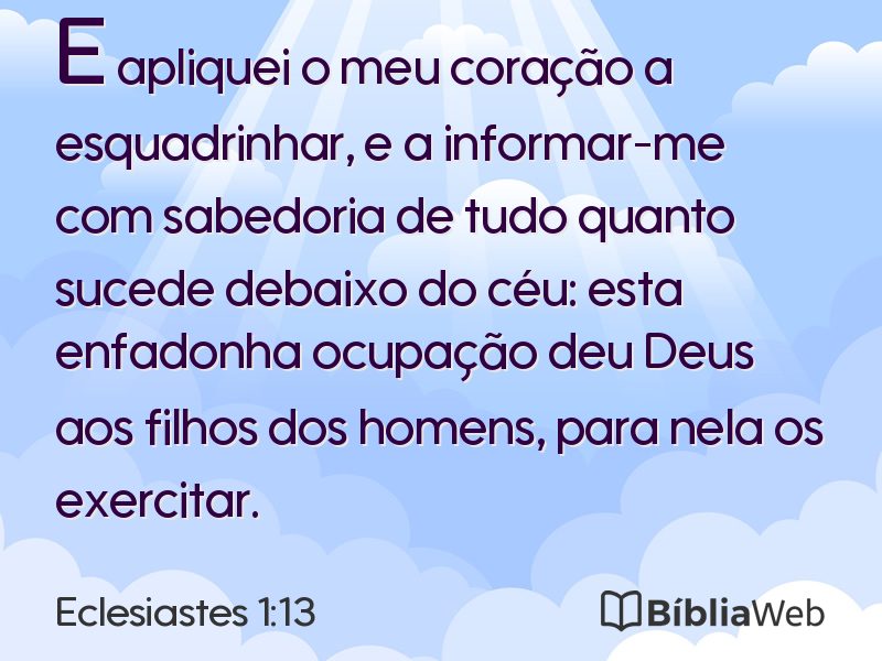Eclesiastes 1:13 em imagem para compartilhar
