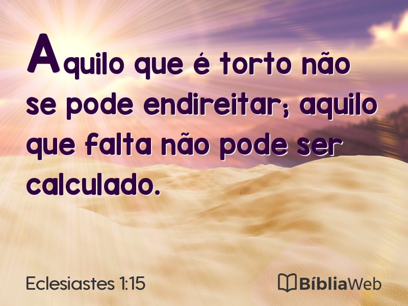 Eclesiastes 1:15 em imagem para compartilhar