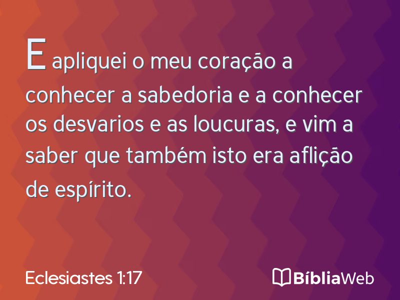 Eclesiastes 1:17 em imagem para compartilhar