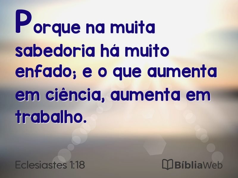 Eclesiastes 1:18 em imagem para compartilhar