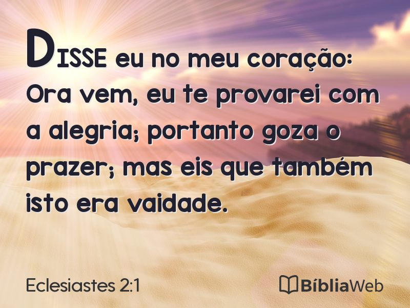 Eclesiastes 2:1 em imagem para compartilhar