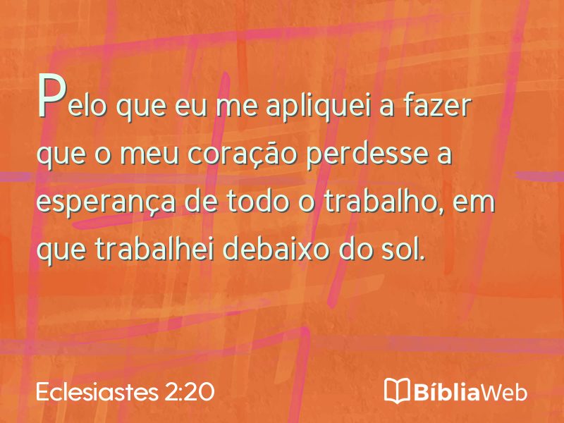 Eclesiastes 2:20 em imagem para compartilhar