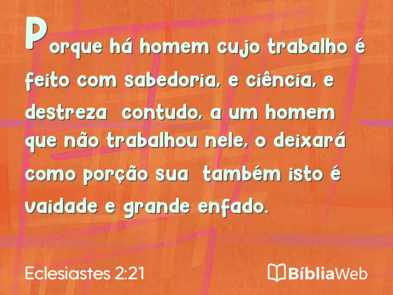 Eclesiastes 2:21 em imagem para compartilhar