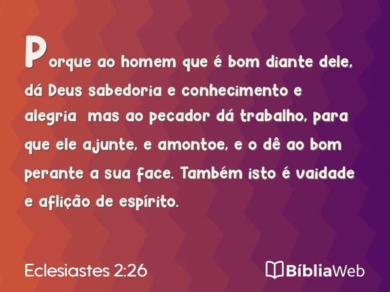 Eclesiastes 2:26 em imagem para compartilhar