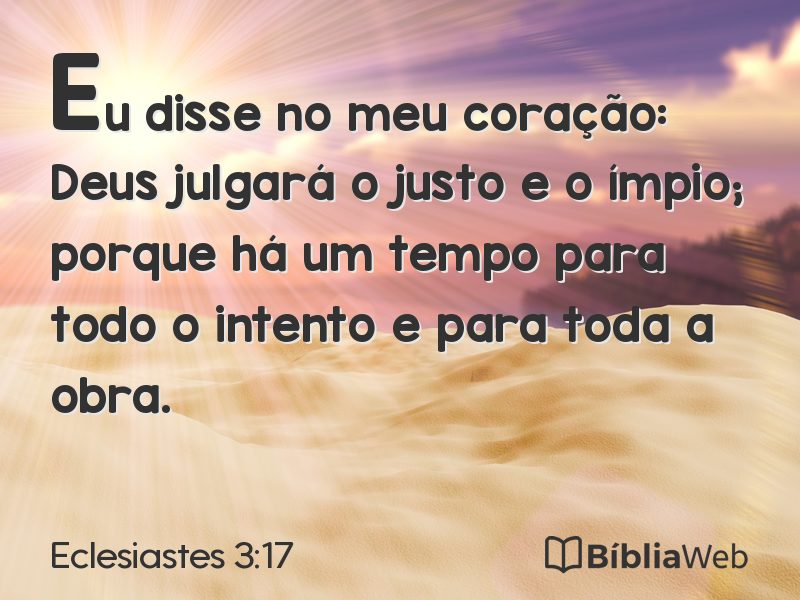 Eclesiastes 3:17 em imagem para compartilhar