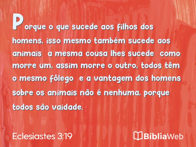 Eclesiastes 3:19 em imagem para compartilhar