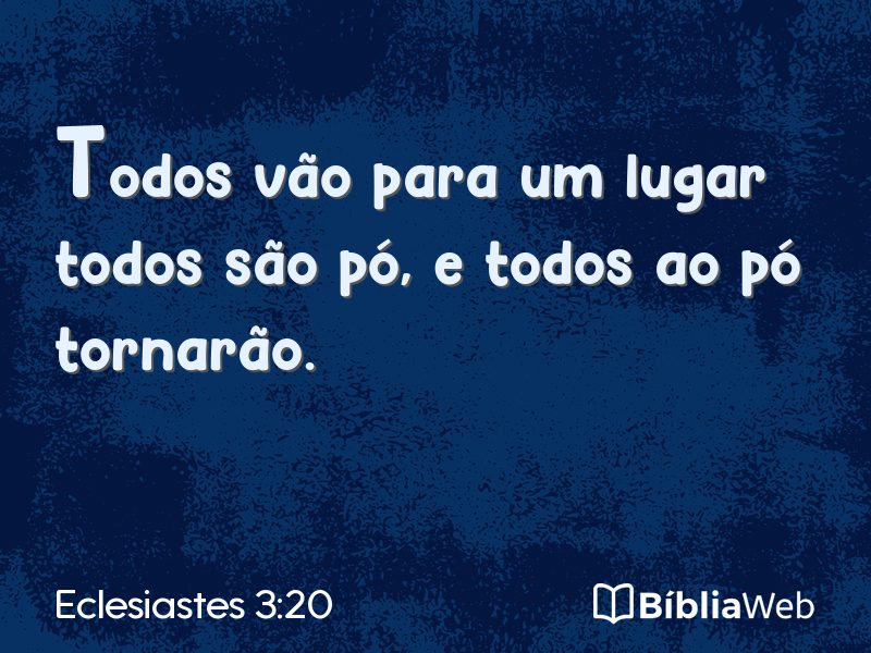 Eclesiastes 3:20 em imagem para compartilhar