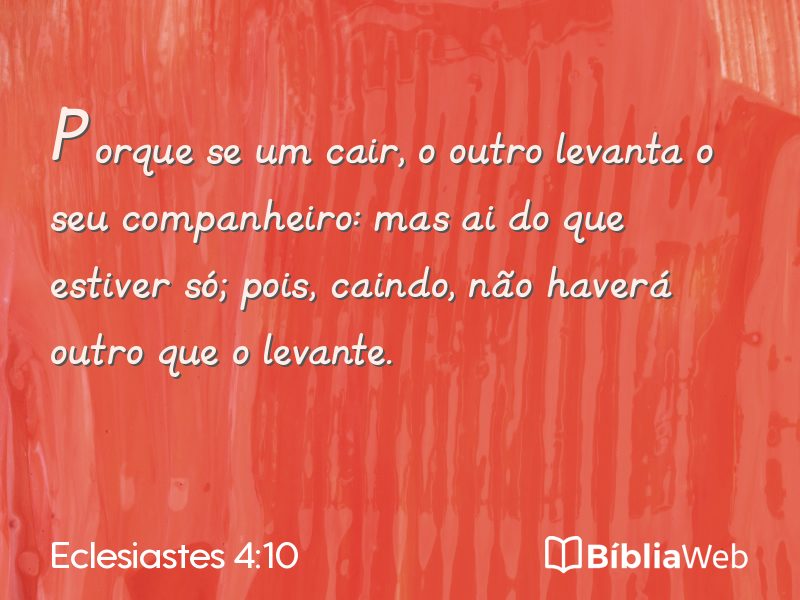 Eclesiastes 4:10 em imagem para compartilhar
