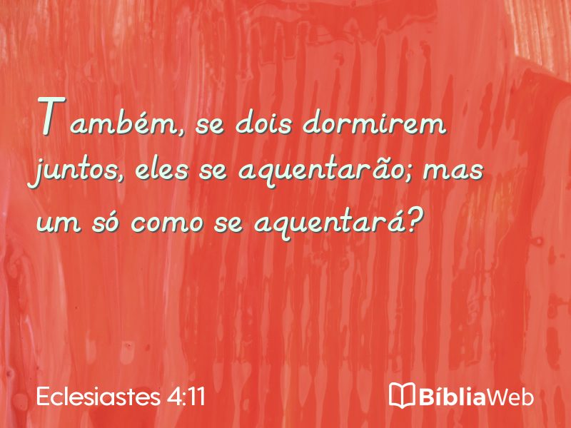 Eclesiastes 4:11 em imagem para compartilhar