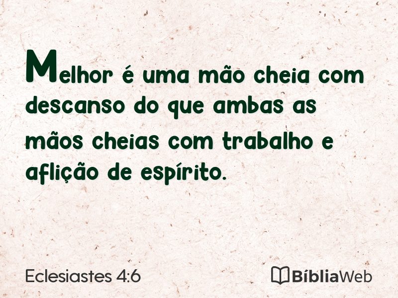 Eclesiastes 4:6 em imagem para compartilhar