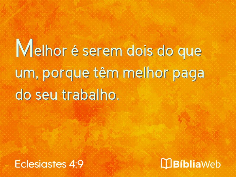 Eclesiastes 4:9 em imagem para compartilhar