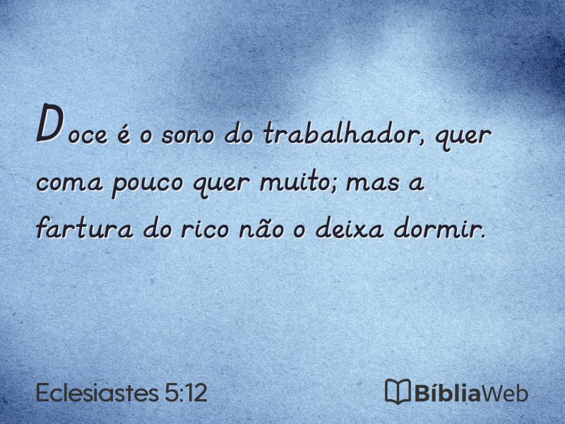 Eclesiastes 5:12 em imagem para compartilhar