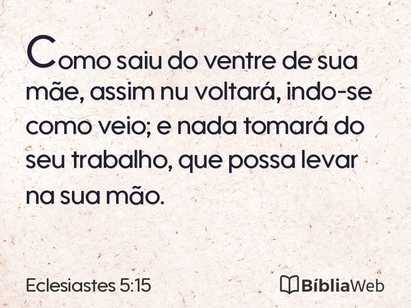 Eclesiastes 5:15 em imagem para compartilhar