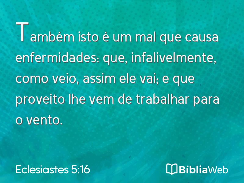 Eclesiastes 5:16 em imagem para compartilhar
