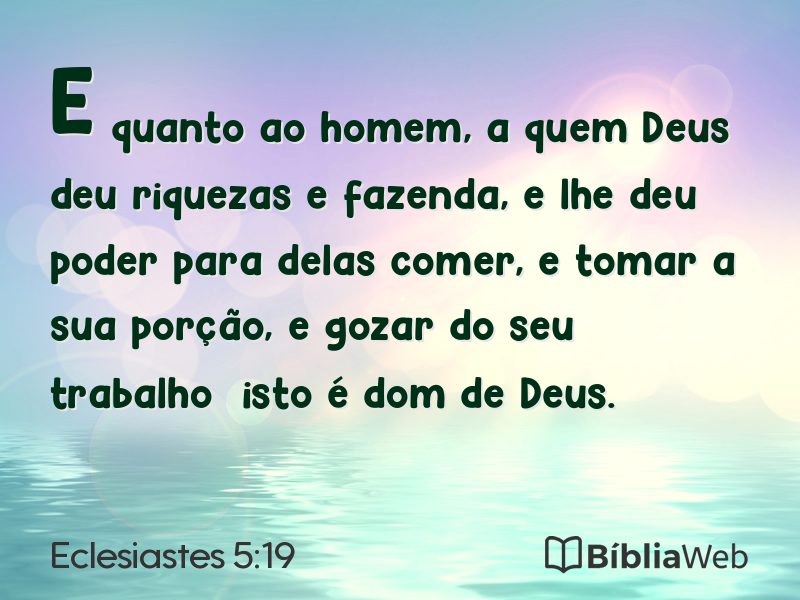 Eclesiastes 5:19 em imagem para compartilhar