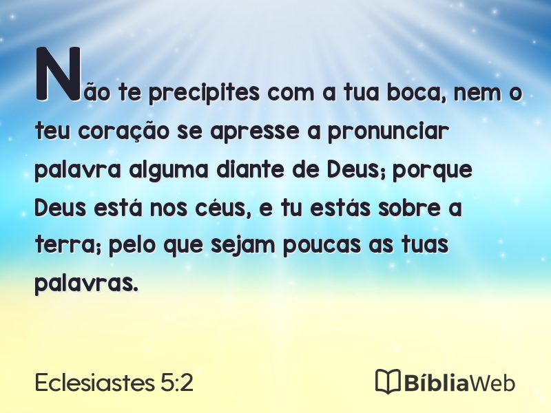 Eclesiastes 5:2 em imagem para compartilhar