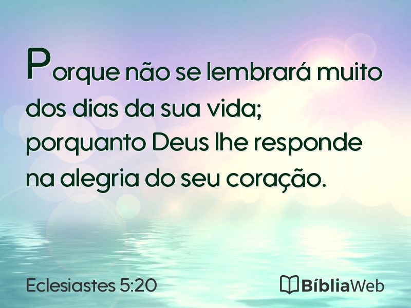 Eclesiastes 5:20 em imagem para compartilhar