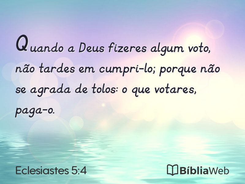 Eclesiastes 5:4 em imagem para compartilhar