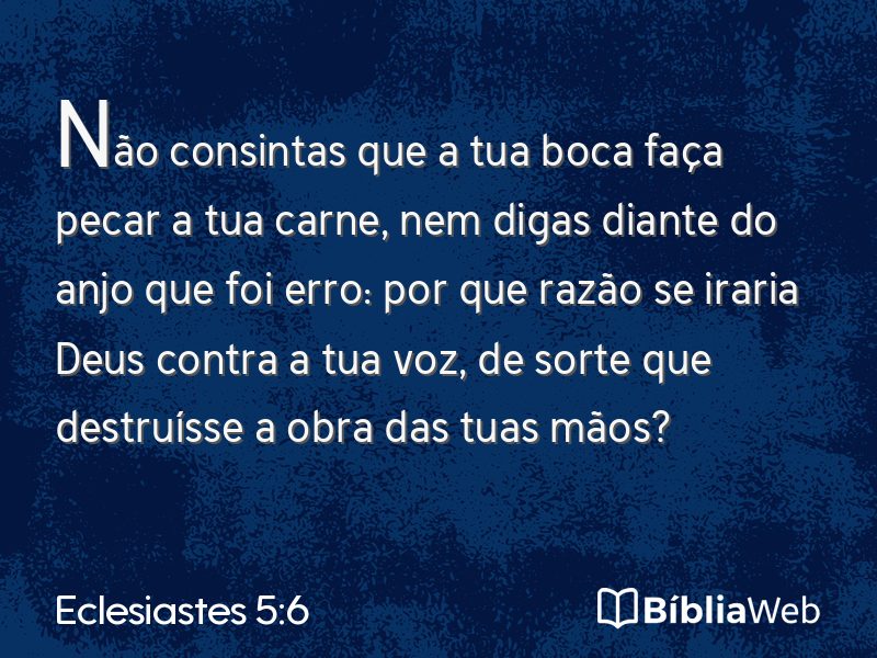 Eclesiastes 5:6 em imagem para compartilhar