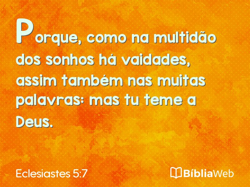 Eclesiastes 5:7 em imagem para compartilhar