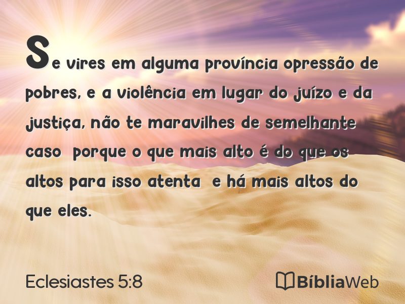 Eclesiastes 5:8 em imagem para compartilhar