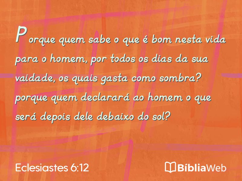 Eclesiastes 6:12 em imagem para compartilhar