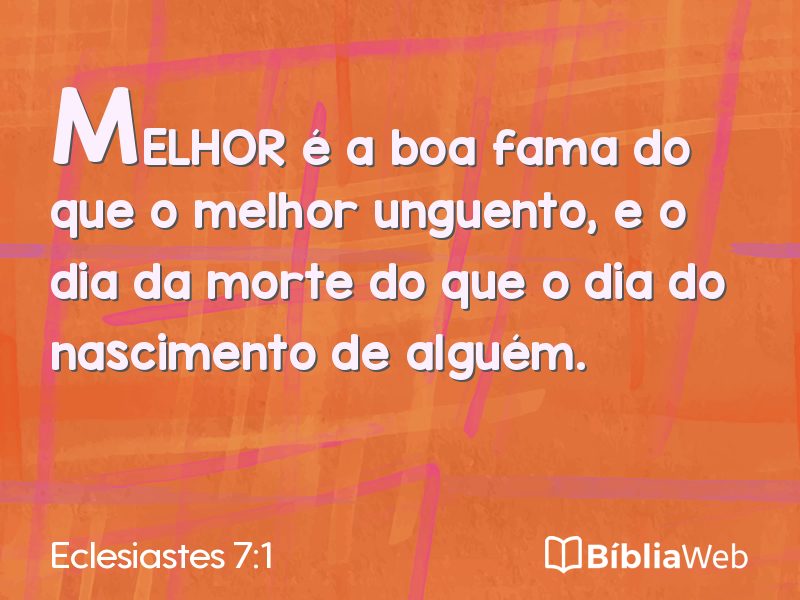 Eclesiastes 7:1 em imagem para compartilhar