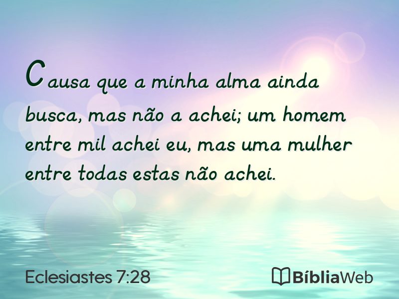 Eclesiastes 7:28 em imagem para compartilhar