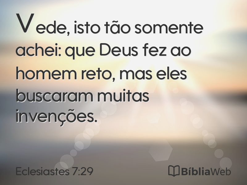 Eclesiastes 7:29 em imagem para compartilhar