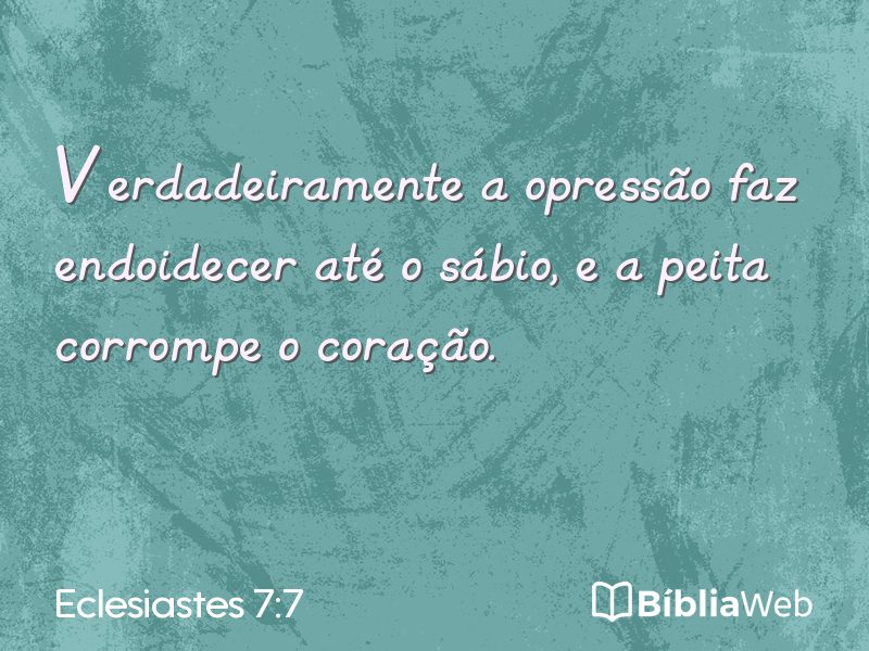 Eclesiastes 7:7 em imagem para compartilhar