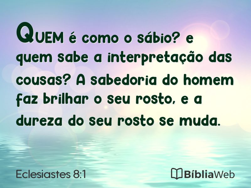 Eclesiastes 8:1 em imagem para compartilhar
