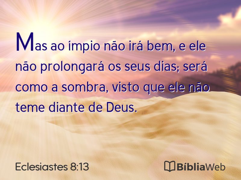 Eclesiastes 8:13 em imagem para compartilhar