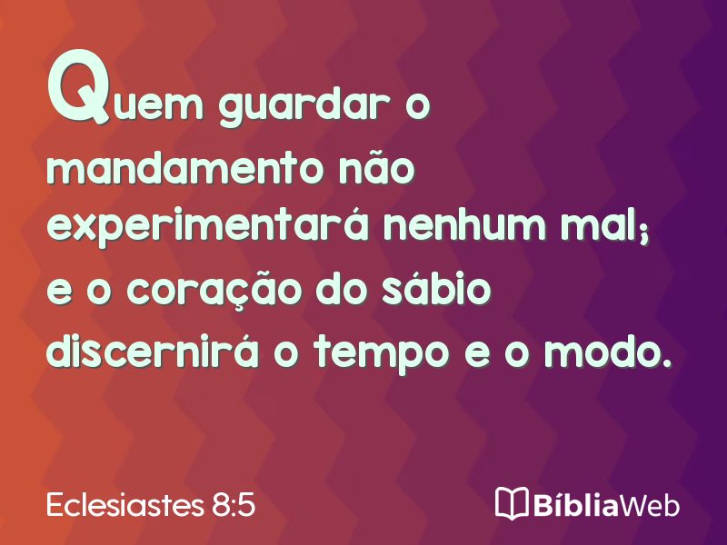Eclesiastes 8:5 em imagem para compartilhar