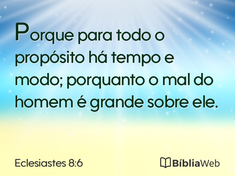 Eclesiastes 8:6 em imagem para compartilhar
