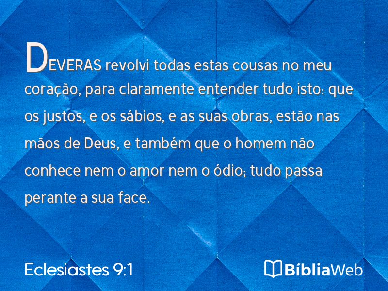 Eclesiastes 9:1 em imagem para compartilhar