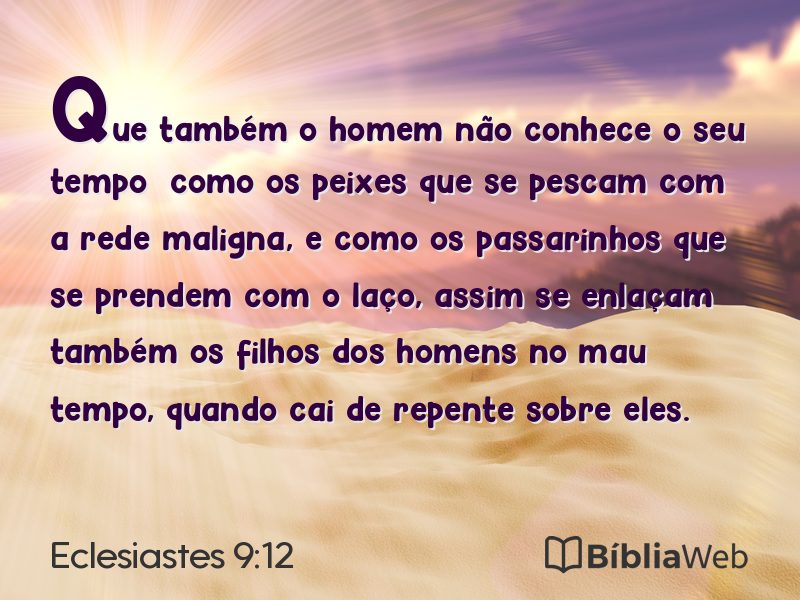 Eclesiastes 9:12 em imagem para compartilhar