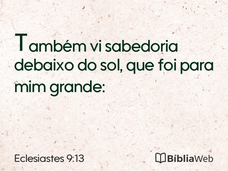 Eclesiastes 9:13 em imagem para compartilhar