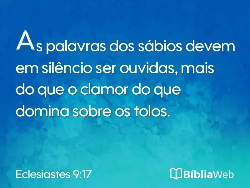 Eclesiastes 9:17 em imagem para compartilhar