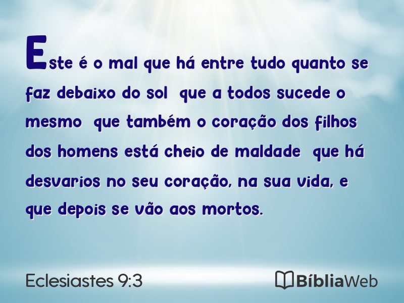 Eclesiastes 9:3 em imagem para compartilhar
