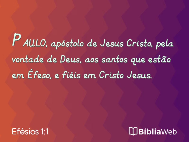 Efésios 1:1 em imagem para compartilhar