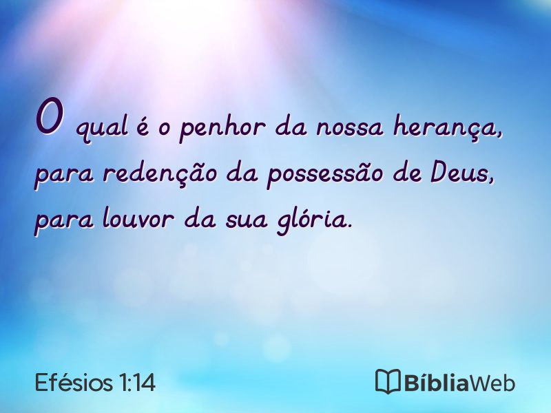 Efésios 1:14 em imagem para compartilhar