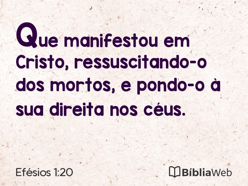 Efésios 1:20 em imagem para compartilhar