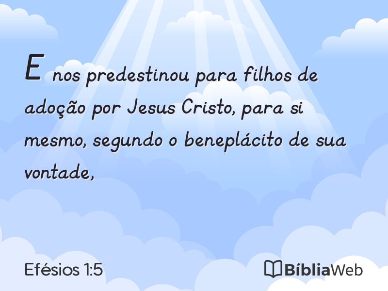 Efésios 1:5 em imagem para compartilhar