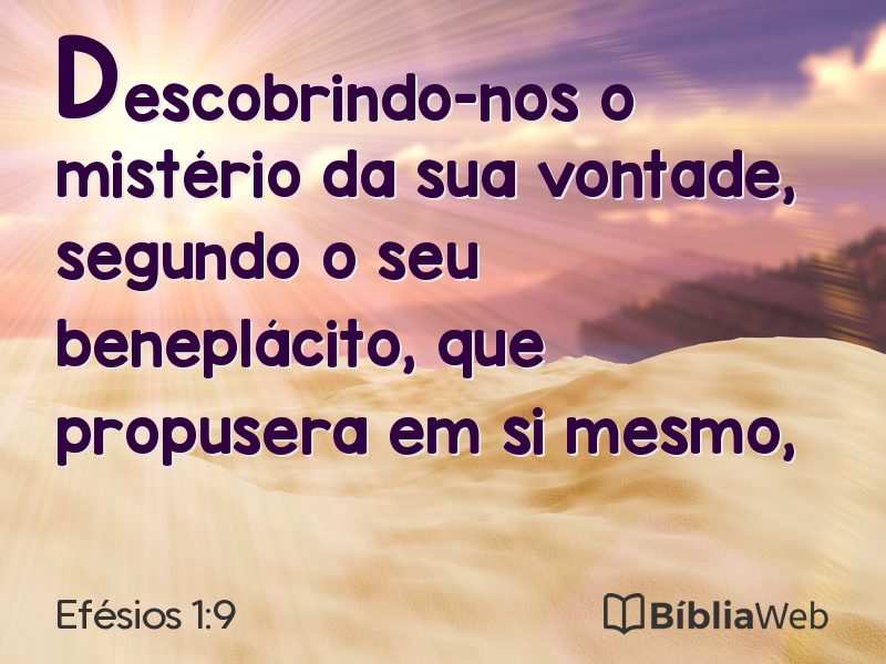 Efésios 1:9 em imagem para compartilhar