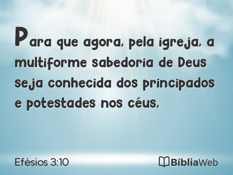 Efésios 3:10 em imagem para compartilhar