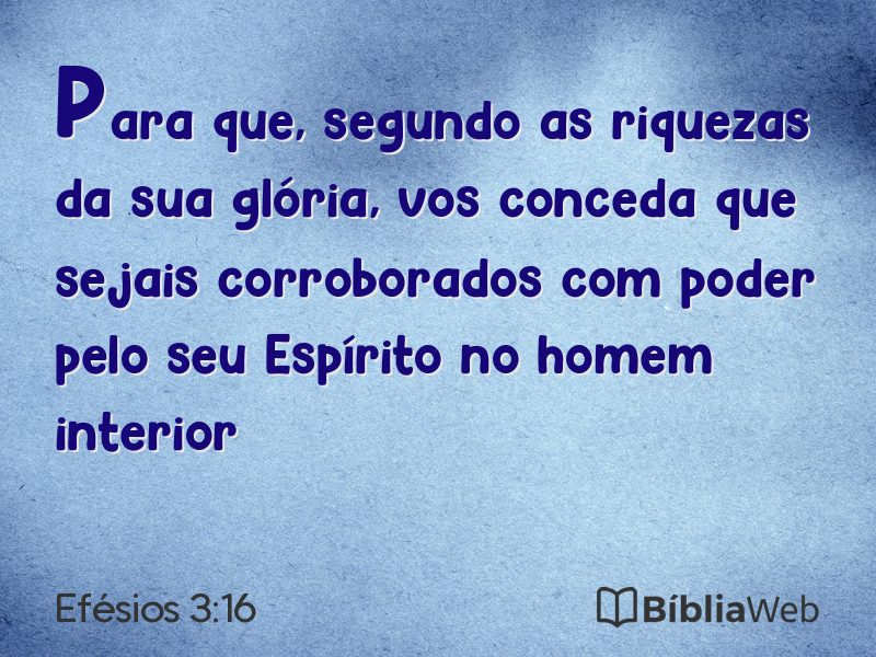 Efésios 3:16 em imagem para compartilhar