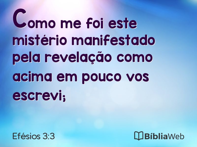 Efésios 3:3 em imagem para compartilhar