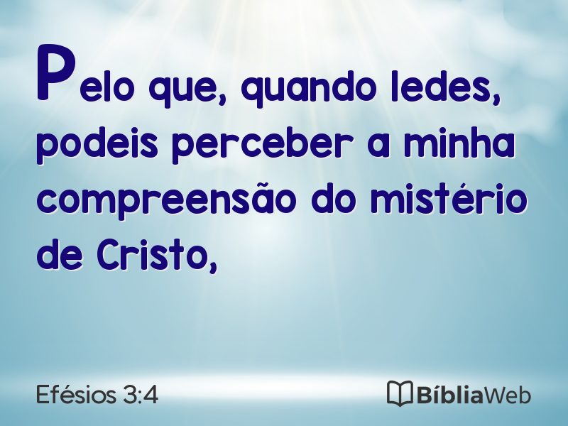 Efésios 3:4 em imagem para compartilhar
