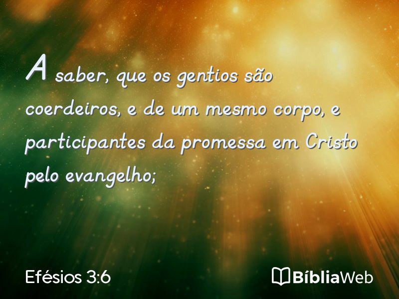 Efésios 3:6 em imagem para compartilhar