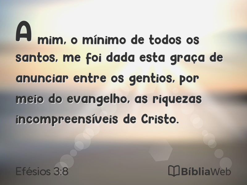 Efésios 3:8 em imagem para compartilhar